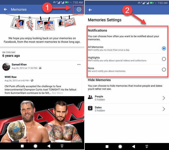 How to Turn Notifications On or Off for Facebook Memories