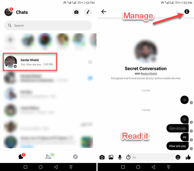 How to View and Read Secret Conversation