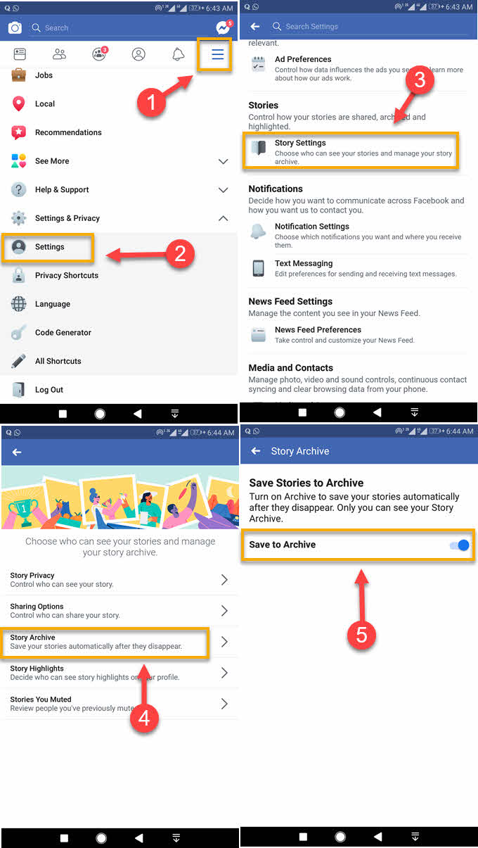 How to enable and disable story archive on Facebook