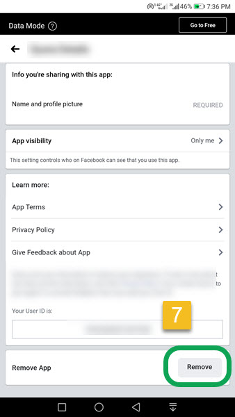 Remove Tinder from Facebook app to Fix Tinder Error