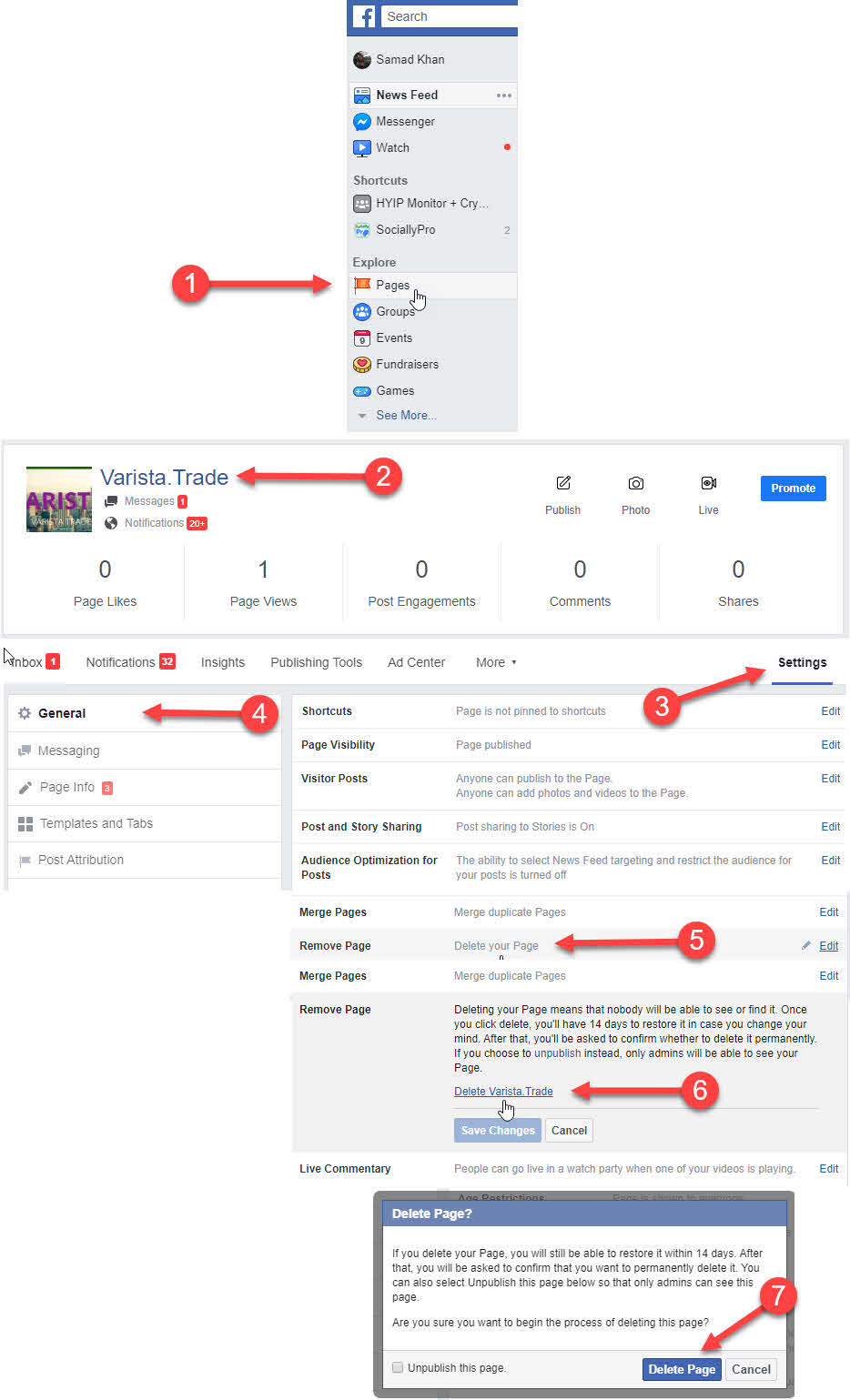 Как удалить страницу Facebook, которую вы создали