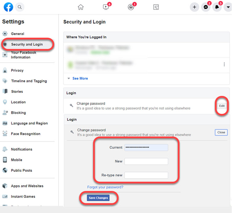 how to reset facebook password using messenger