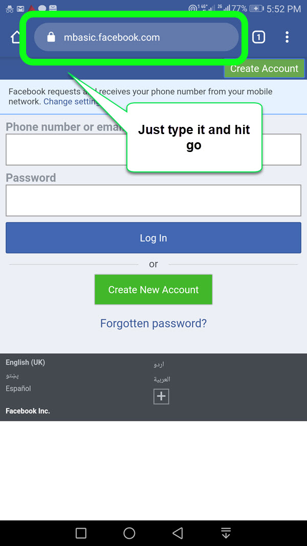 Switch to Basic Version of Facebook on Mobile