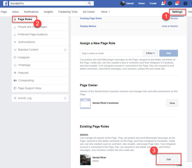 Change or Remove Page roles on Facebook