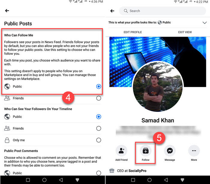 How to Enable follow button on Facebook profile