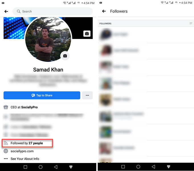 How to see list of followers on Facebook