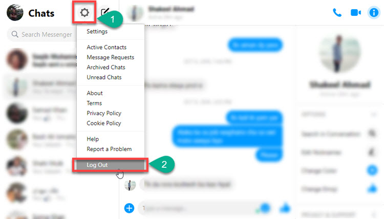 How can I log out my Messenger?