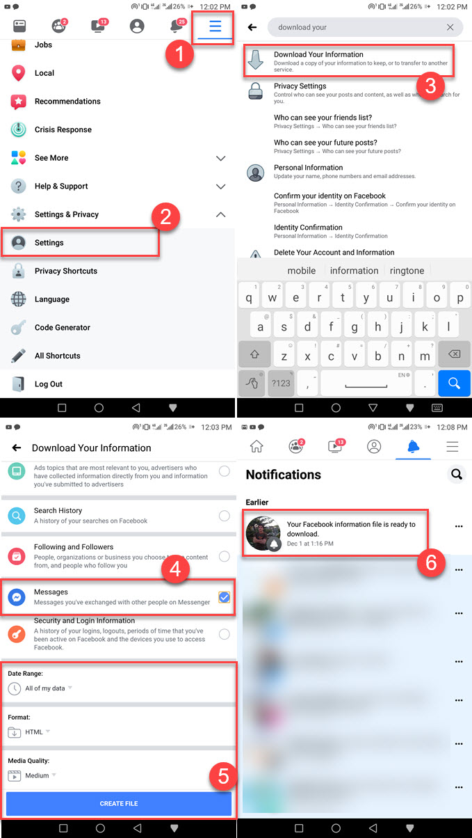 Recover Deleted Messages in Facebook Messenger