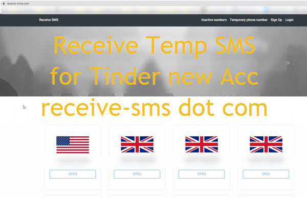 Receive temp SMS for Tinder new account