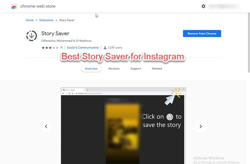Save Instagram story on PC and MAC
