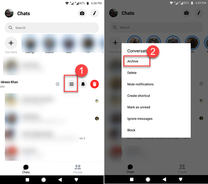 How to archive messages on Messenger