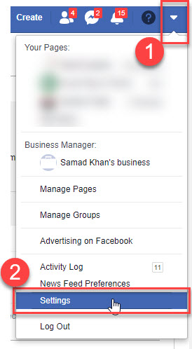 To Change Facebook Username go to Settings