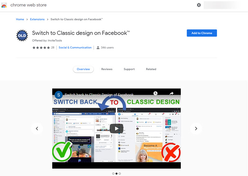 Chrome Extension to Revert to Classic Facebook from New Design