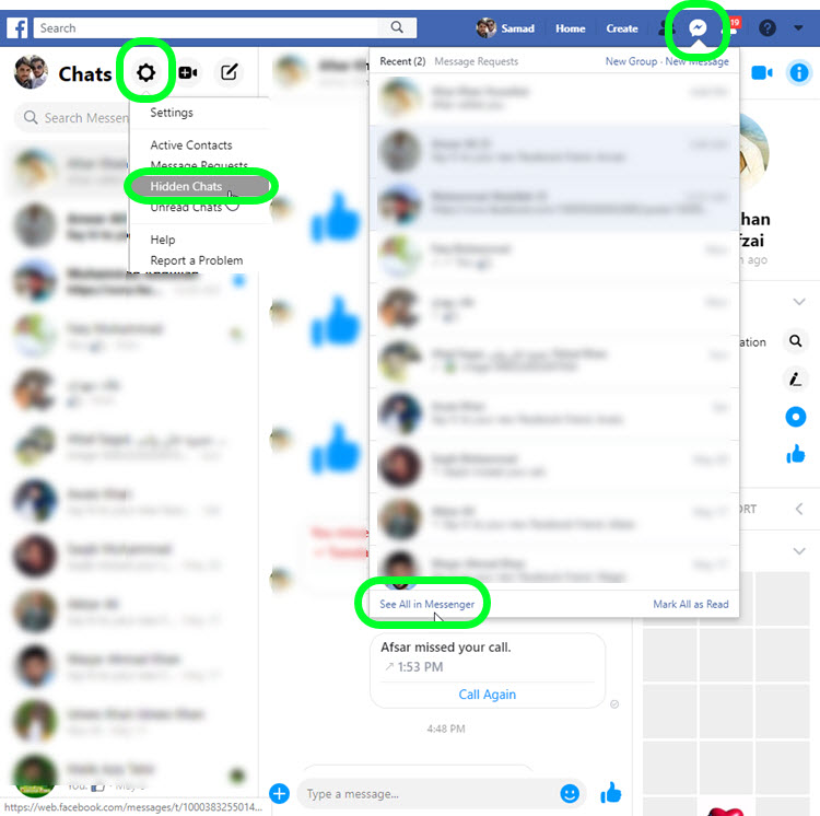 How to Unhide Facebook Messenger Messages or Chats on PC
