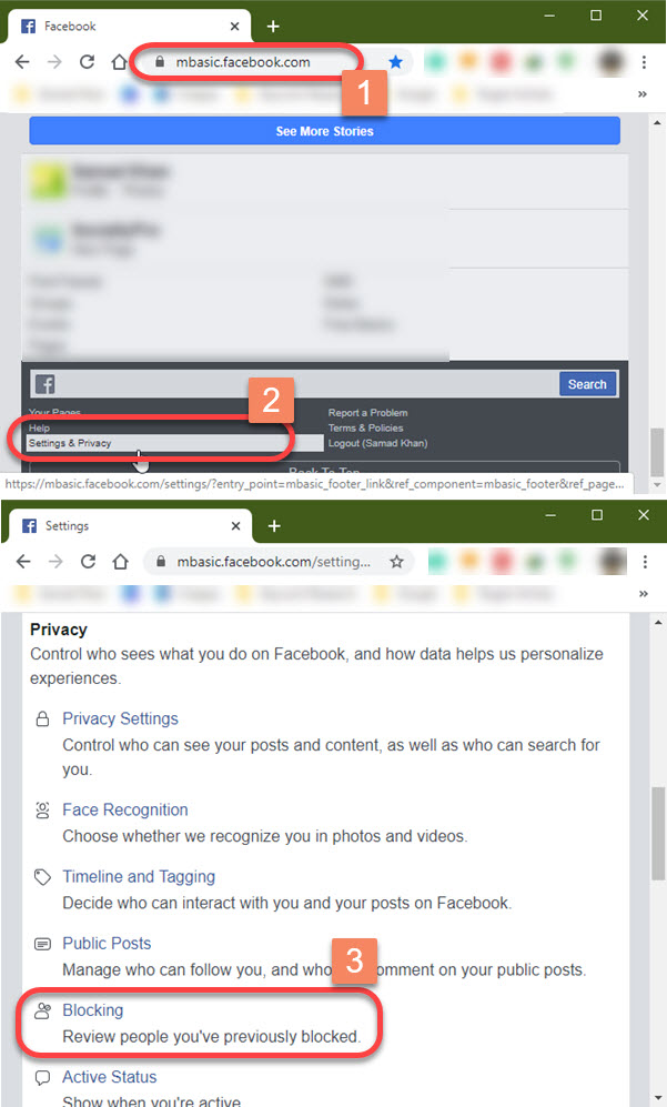 How to find Facebook block list on Mbasic FB