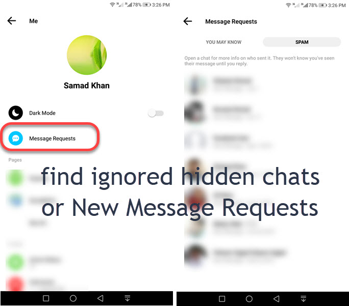 How to find hidden chats or inbox on Messenger