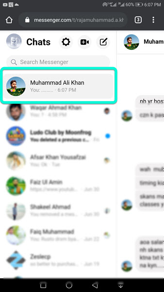 The convo is back the main Chat list on Messenger