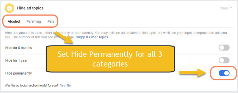 Hide Ad topic permanently