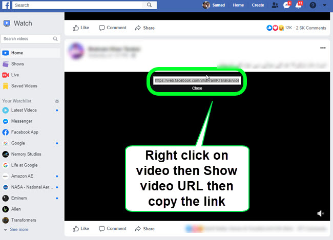 Share Facebook Video to WhatsApp