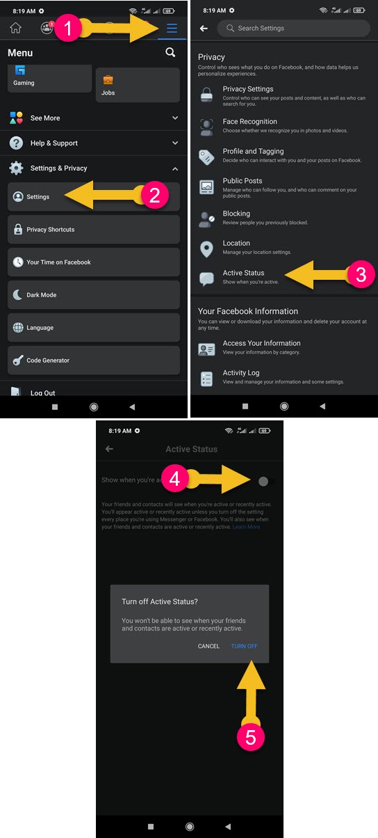 How to Hide Active Status on Facebook App