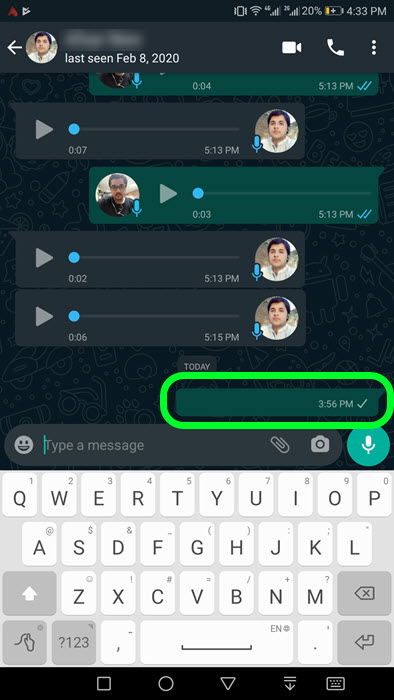 Send a Blank Message on WhatsApp