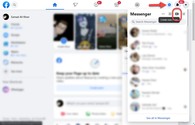 Create a Messenger Room on Facebook on PC in 2022