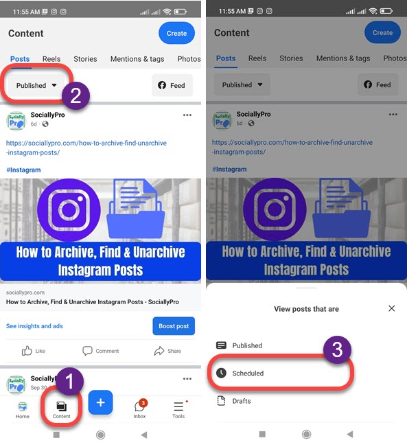 How to See or Edit Scheduled Posts on Facebook Business Meta Suite App