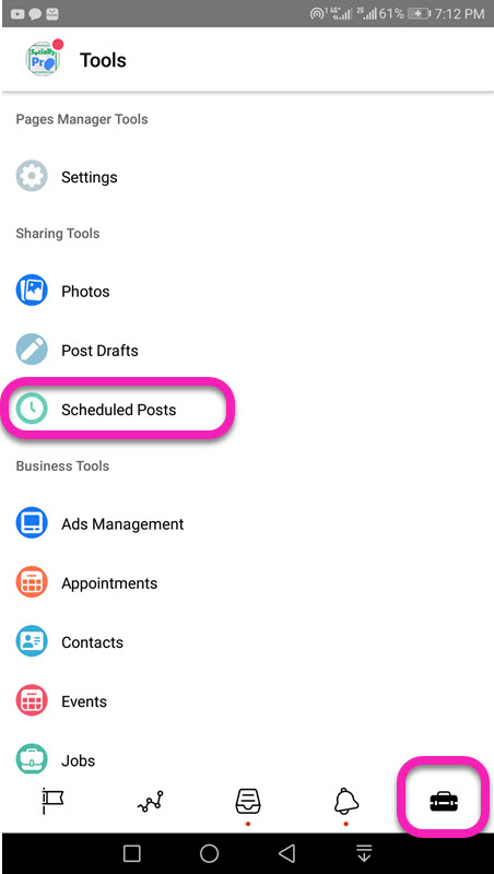 how to see facebook scheduled posts