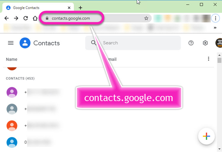 An alternative method to see phone contacts in Gmail