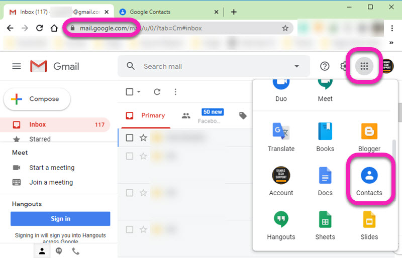 Find Missing Address Book Button in Gmail