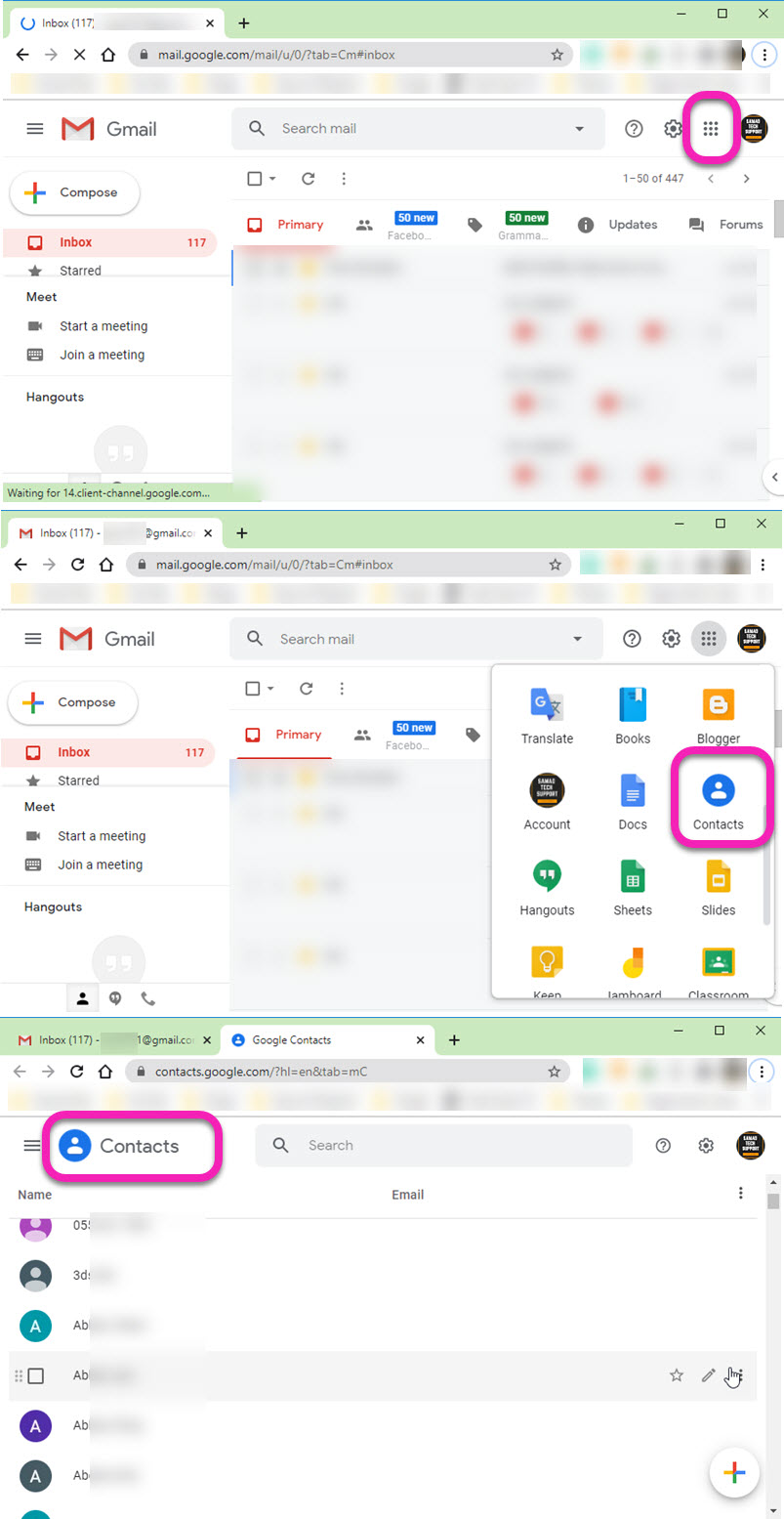 How to see all phone contacts in Gmail