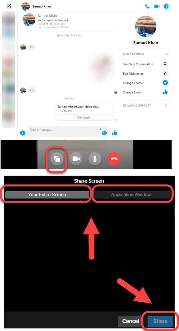 How to Share Screen on Messenger using PC