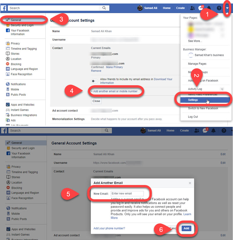 How to change your email on Facebook on PC
