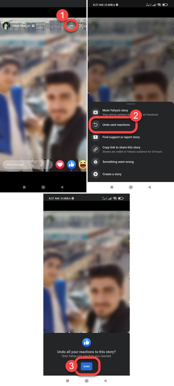 Remove Reactions on Facebook Story 2022