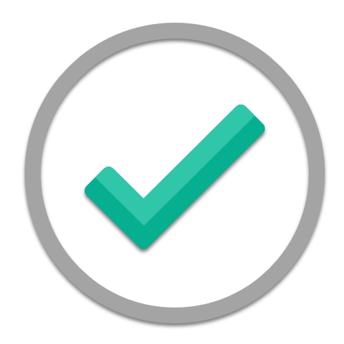 Open grey check mark icon in Messenger