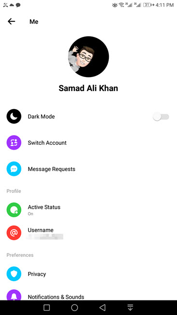 Set avatar as your Messenger profile picture