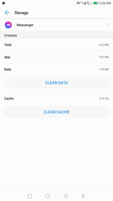 Clear Messenger data and caches