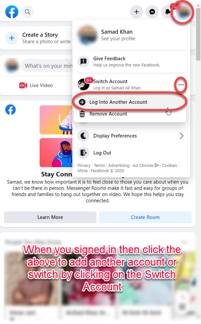 How to Switch multiple accounts on Facebook on PC