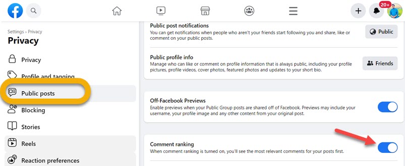 Enable Comment Ranking for Public Posts