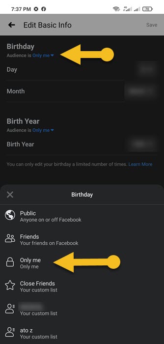 How to Turn off your birthday notifications to others on Facebook