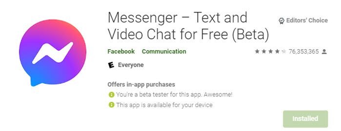 Update the Messenger app