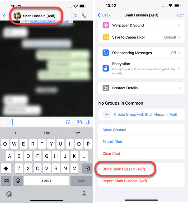How to Block someone on WhatsApp on iPhone