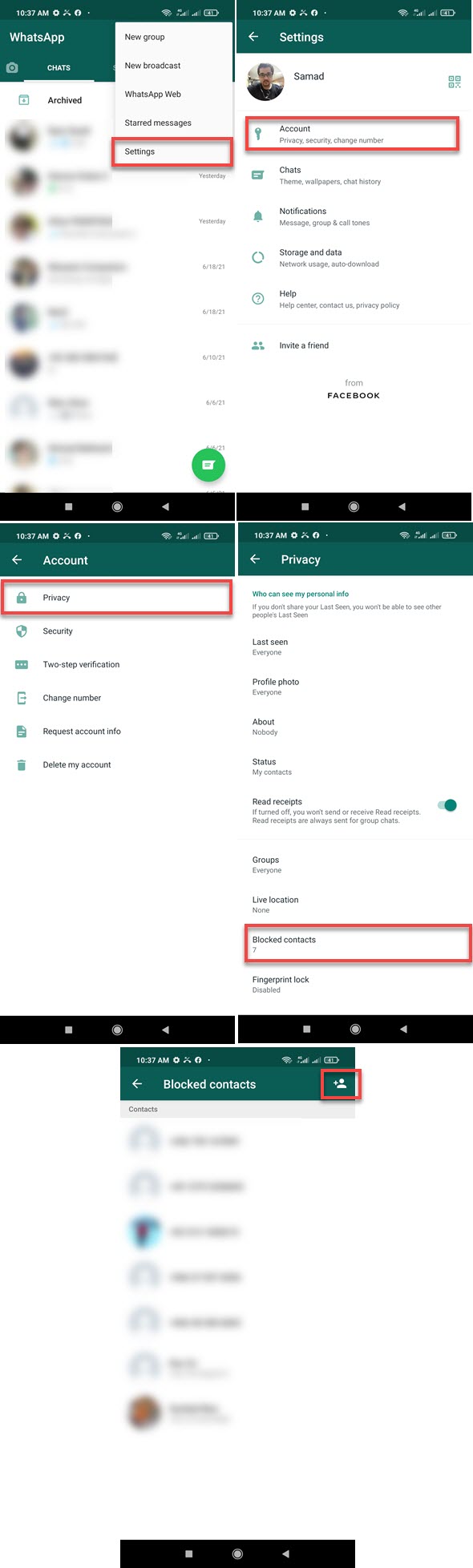 How to block contacts in WhatsApp on Android