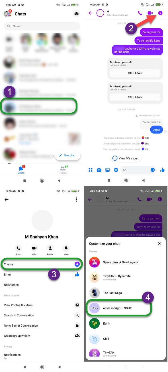 Change Messenger Theme on Android