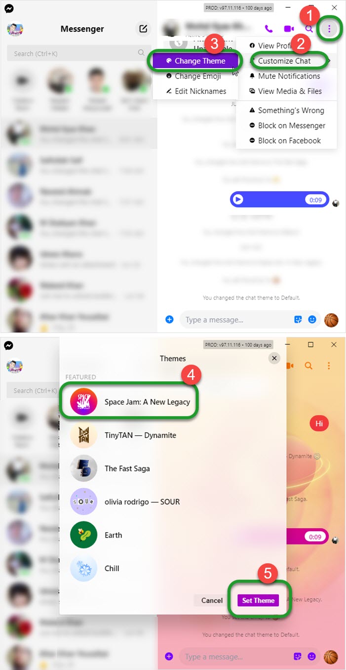 How to Change Theme on Messenger App for PC