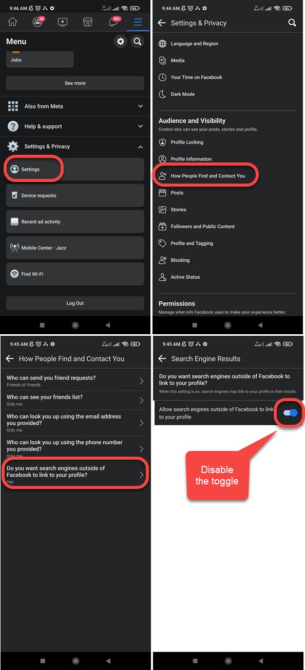 How to Hide Facebook Profile from Google Search on Mobile