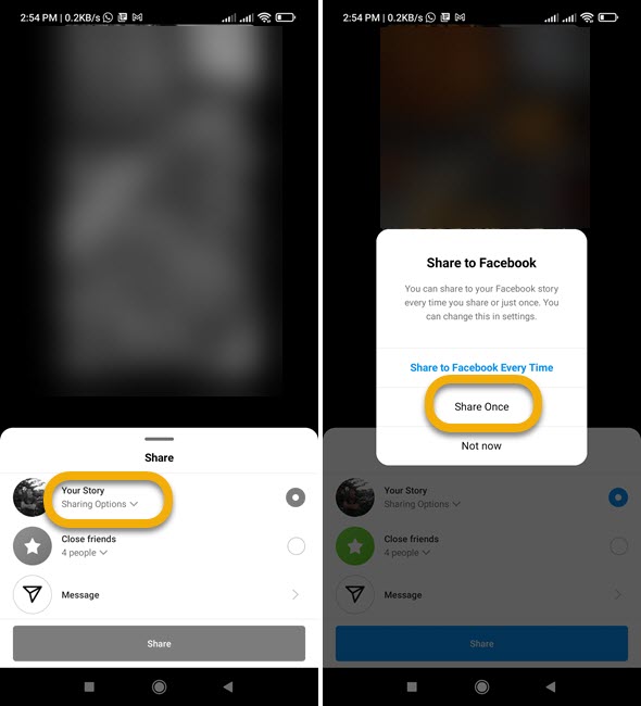 Manually Share IG Story as Your Facebook Story