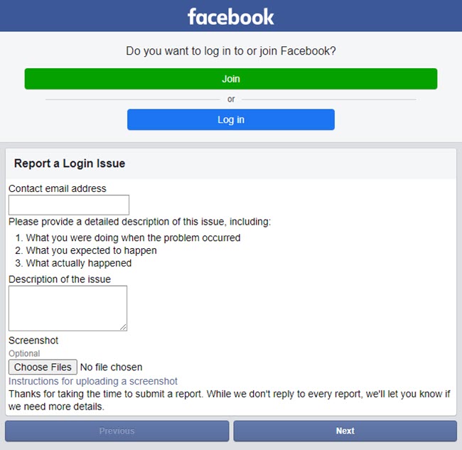 Report an Issue with Verifying Your Facebook Account