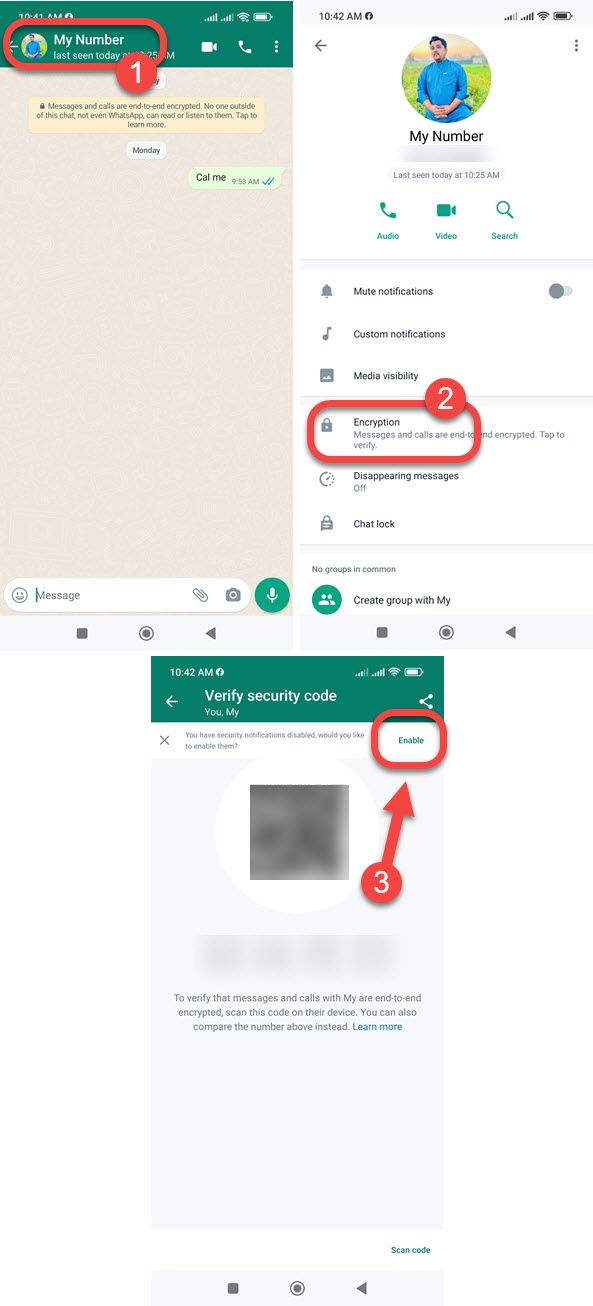 2 - Get Security Code Change Notifications on WhatsApp Android